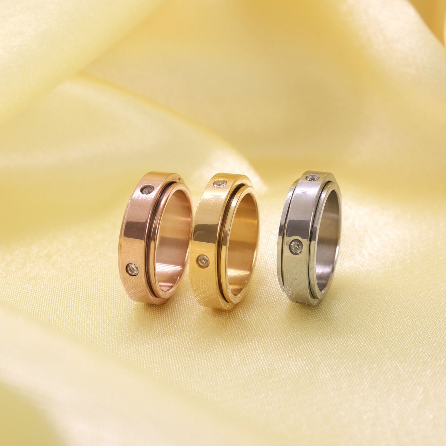 Anxiety ring (Zirkonia) Goud varianten