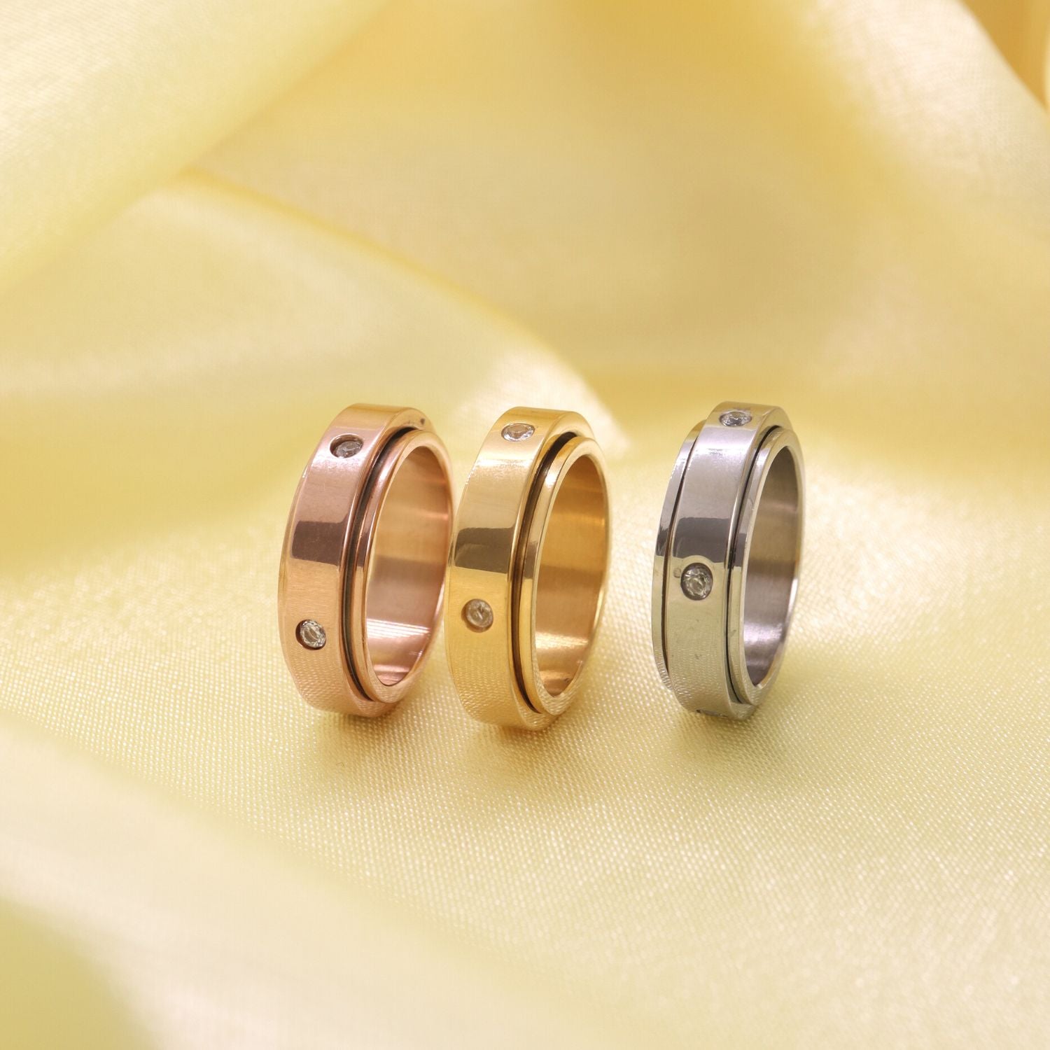 Anxiety ring (Zirkonia) Goud varianten