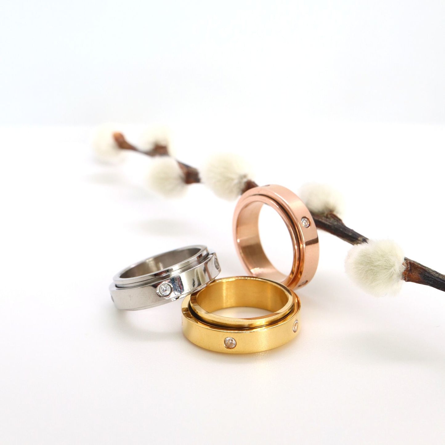 Anxiety ring (Zirkonia) Goud varianten