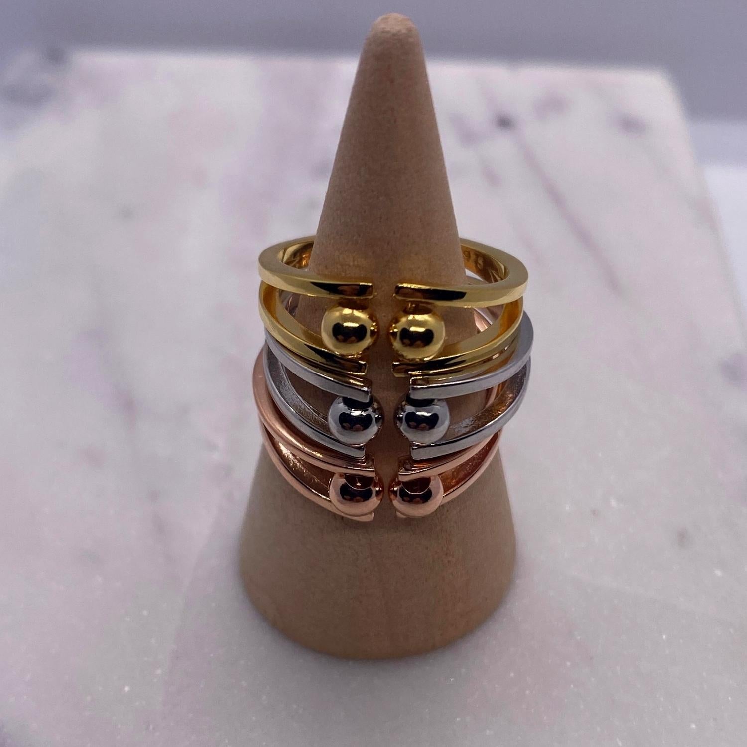 Anxiety Ring Bolletjes Zilver 925 rosé gold plated varianten om enkele kegel