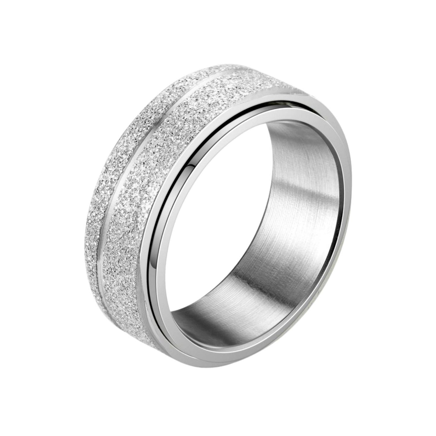 Anxiety ring (Glitter/Streep) Zilver