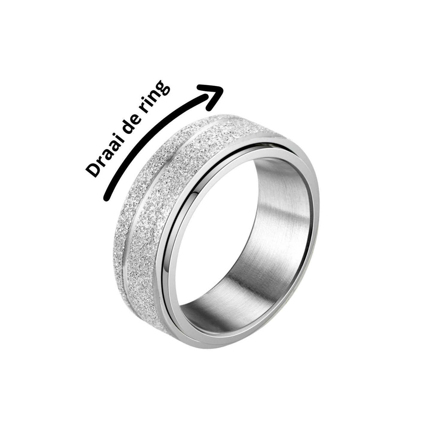 Anxiety ring (Glitter/Streep) Zilver Gebruik