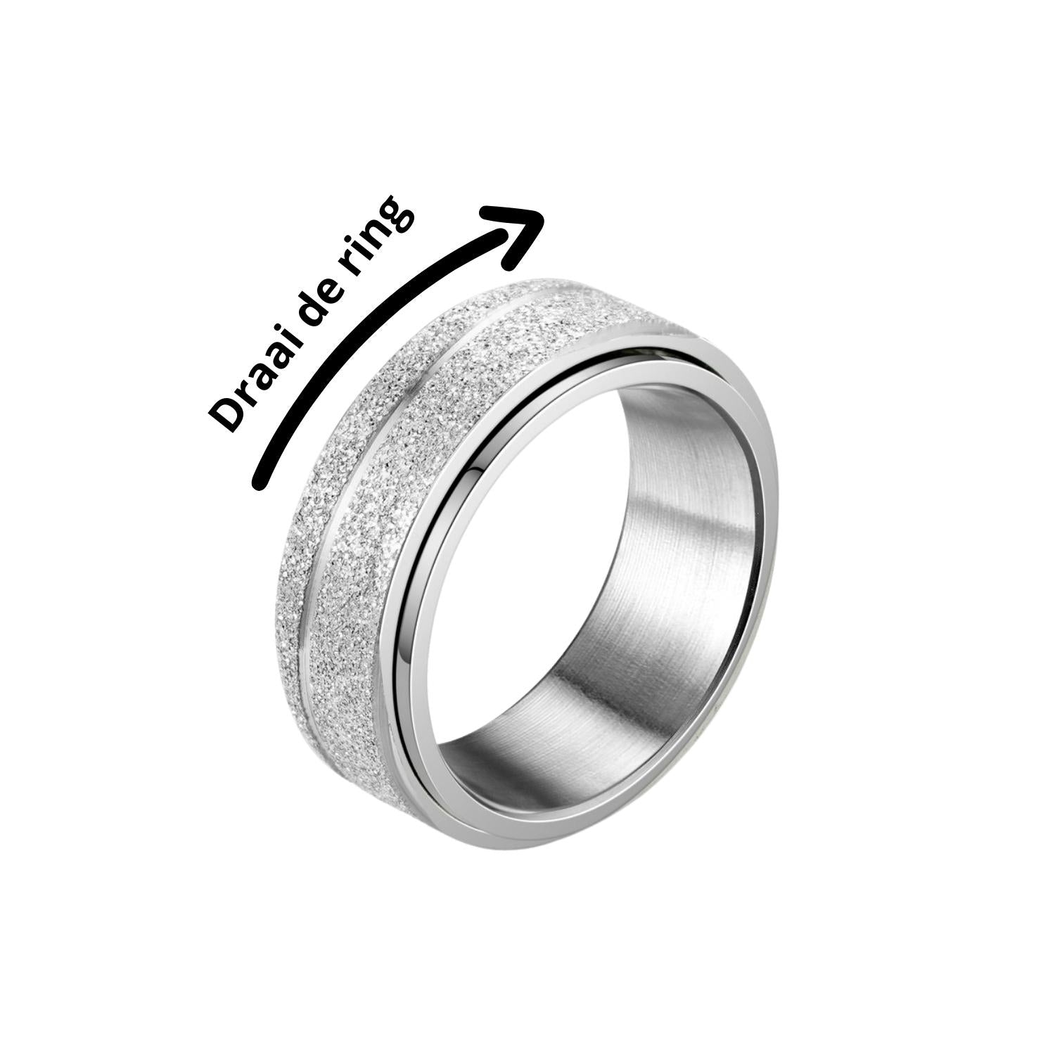 Anxiety ring (Glitter/Streep) Zilver Gebruik