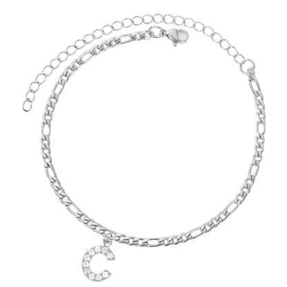 Enkelbandje zilver met letter C