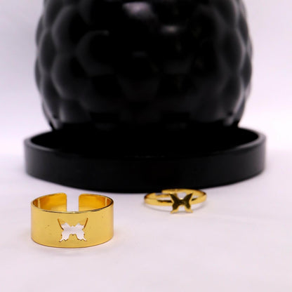 Bague d'amitié papillon couleur or