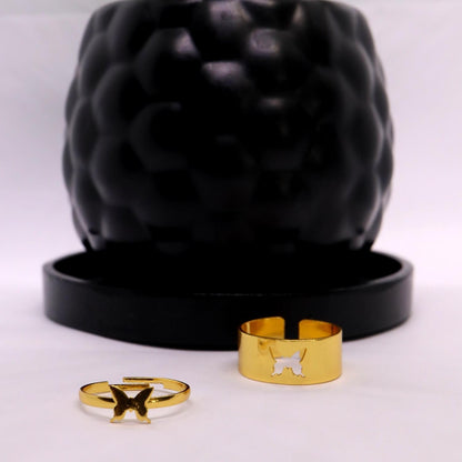 Bague d'amitié papillon couleur or